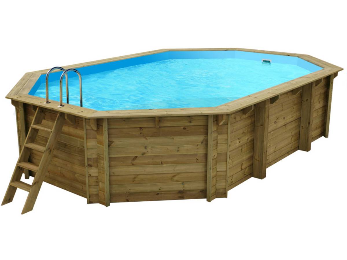 Piscine Bois " Cancun " - 6.53 X 4.41 X 1.45 M + Bâche à Bulles 180 µ - Bâche Hiver 280 G/m² -habitat Et Jardin - Imagen 3