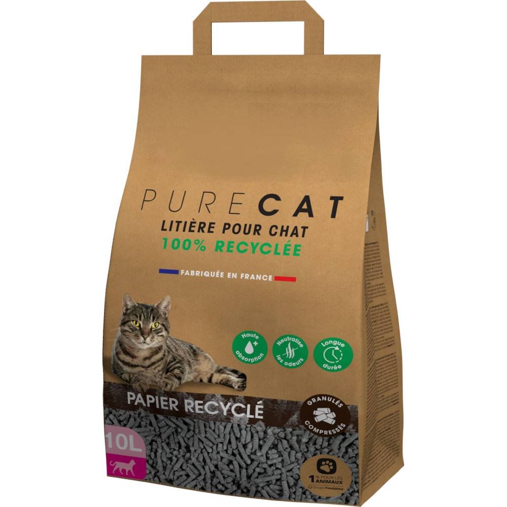 Litière granulés compressés en papier 100 % recyclé, 10 litres, pour chat - Image 3