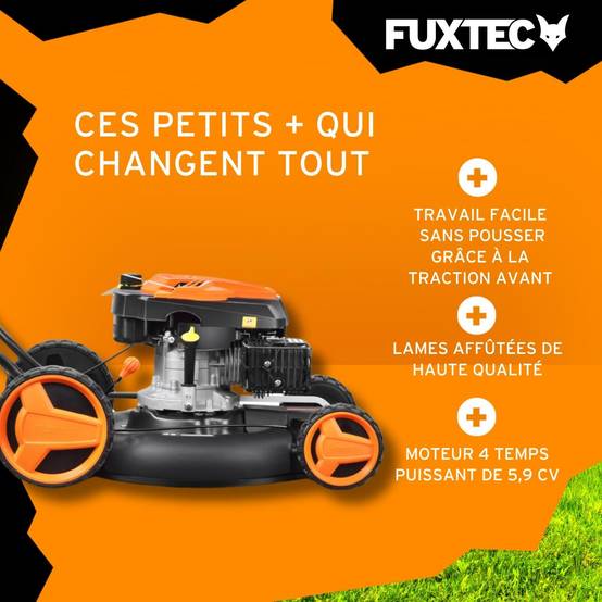 FUXTEC - Fuxtec tondeuse à gazon thermique mulching autotractée 196cm3 largeur de coupe 51cm redonne du tonus à votre pelouse - Image 4