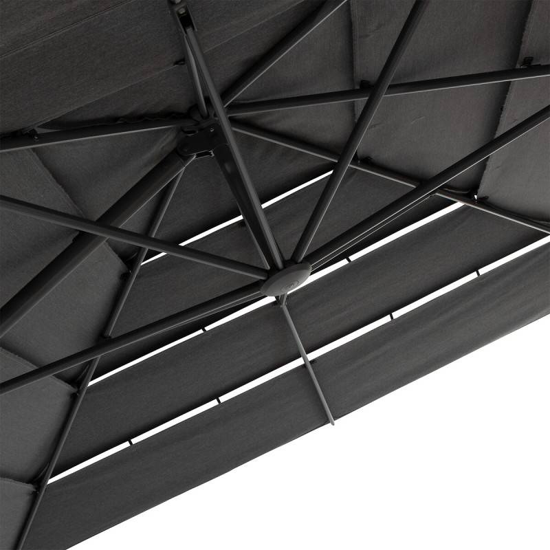 Hesperide - Parasol déporté rectangulaire multi-toile "Melhia" anthracite 4x3m - Hespéride - Image 8
