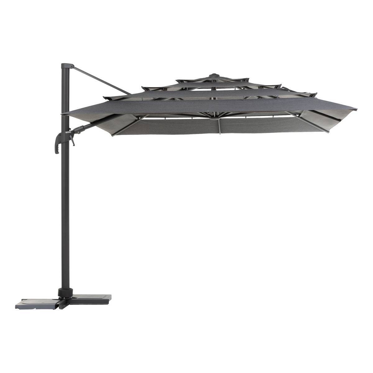 Hesperide - Parasol déporté rectangulaire multi-toile "Melhia" anthracite 4x3m - Hespéride - Image 2
