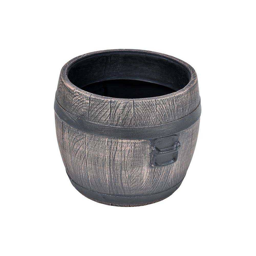 Roto - Jardinière ronde en polyéthylène imitation tonneau Bolero 35.5 x 34 cm - Imagen 3