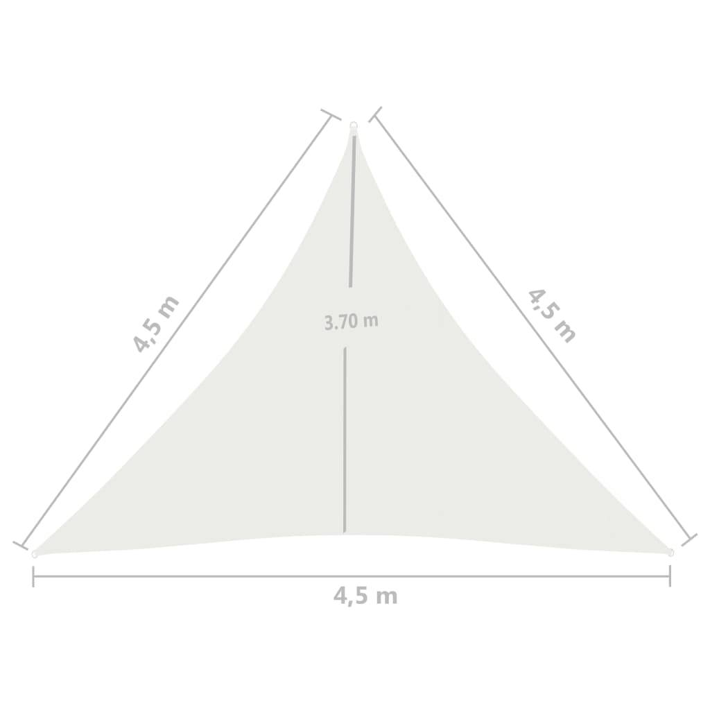 Helloshop26 - Voile toile d'ombrage parasol 160 g/m² 4,5 x 4,5 x 4,5 m PEHD blanc - Imagen 5