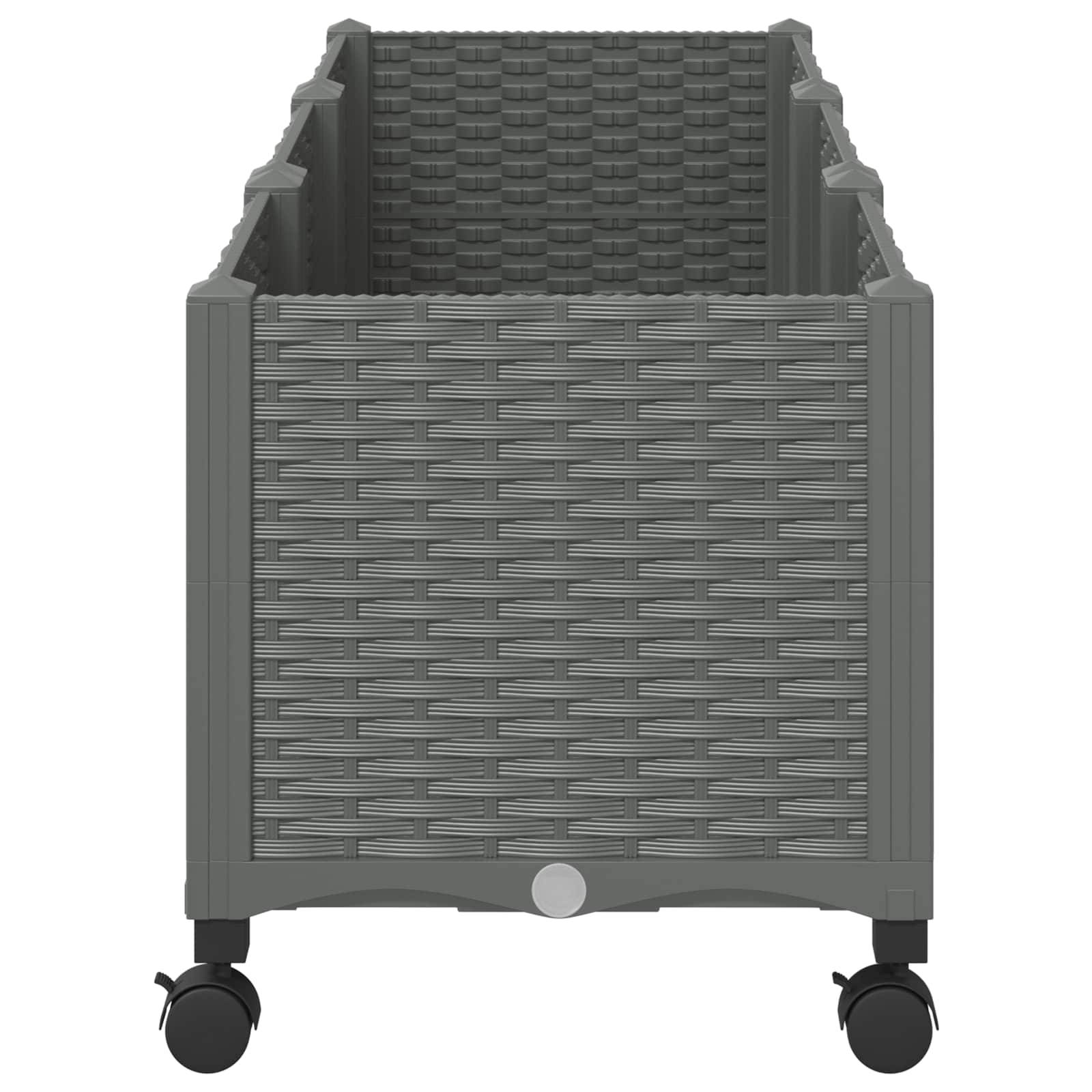 ComfortXL - Jardinière surélevée polypropylène terrasse grand volume avec roulettes gris clair - ComfortXL Outdoor Living - Image 4