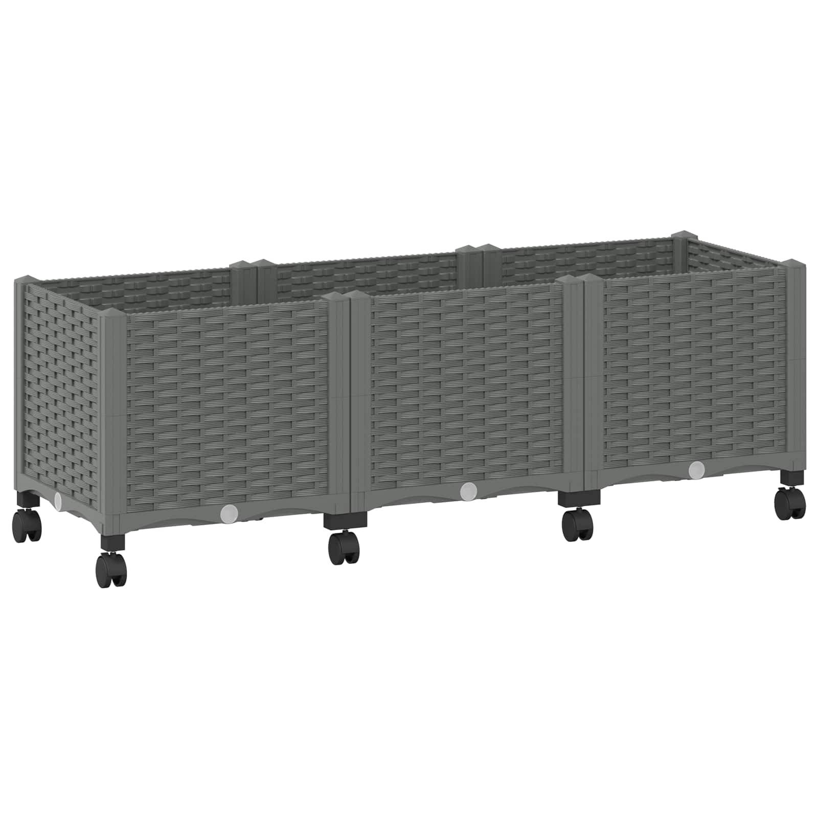 ComfortXL - Jardinière surélevée polypropylène terrasse grand volume avec roulettes gris clair - ComfortXL Outdoor Living - Image 2