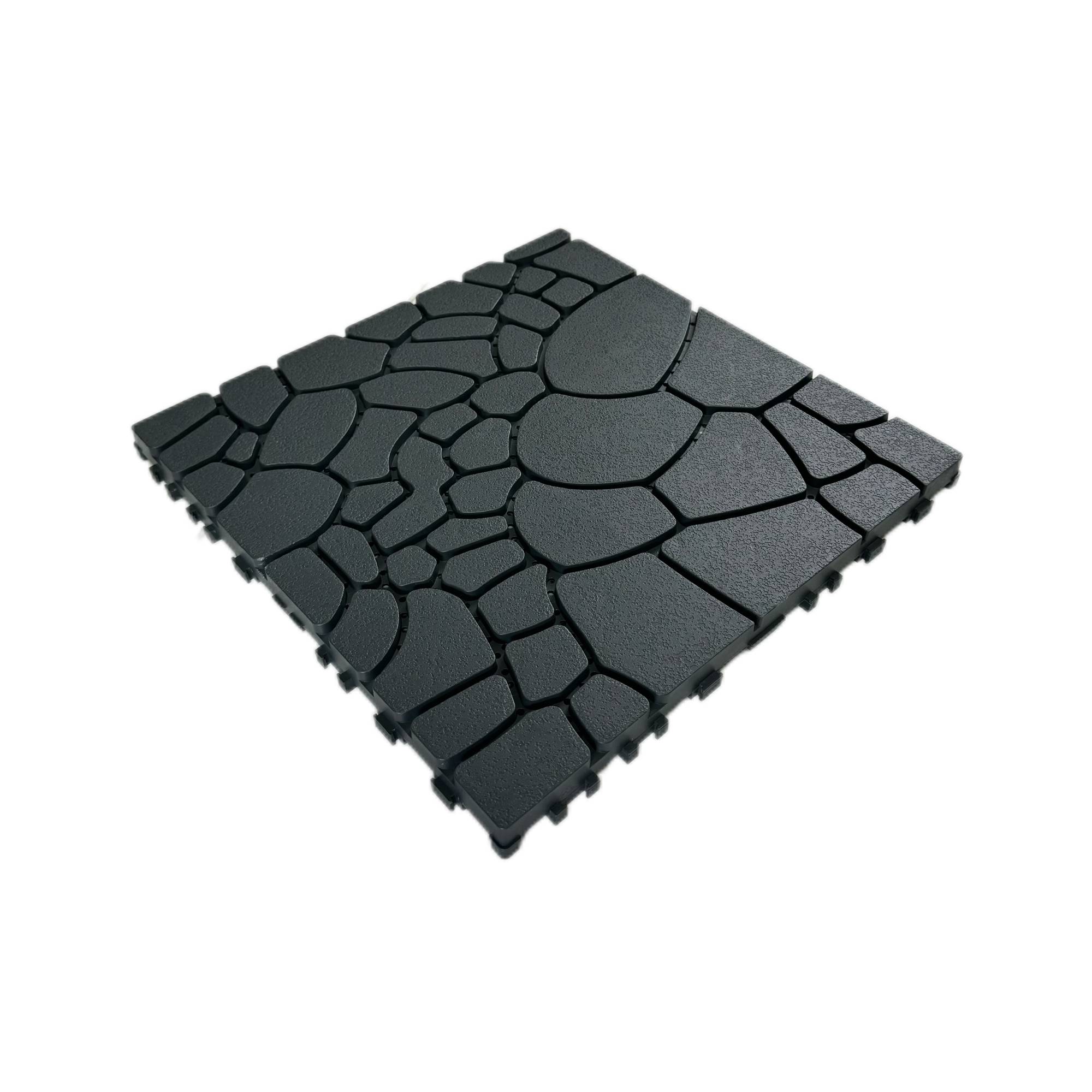 Dalles Terrasse Clipsables Polypropylène Jardin Balcon Aspect Pierre 30x30cm Gris 44pcs - ComfortXL Outdoor Living - Image 2