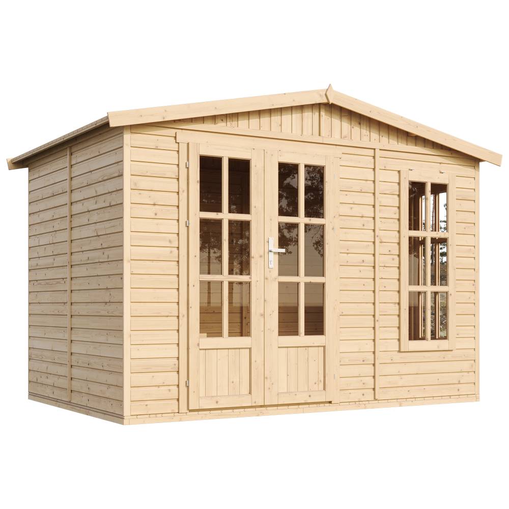 Timbela - Abri de jardin en bois 6 m² / l332xP222xH232cm avec sol et des bardeaux bitumineux noir - 17 mm d’épaisseur - Timbela M334FB+H334FBBLACK - Image 3