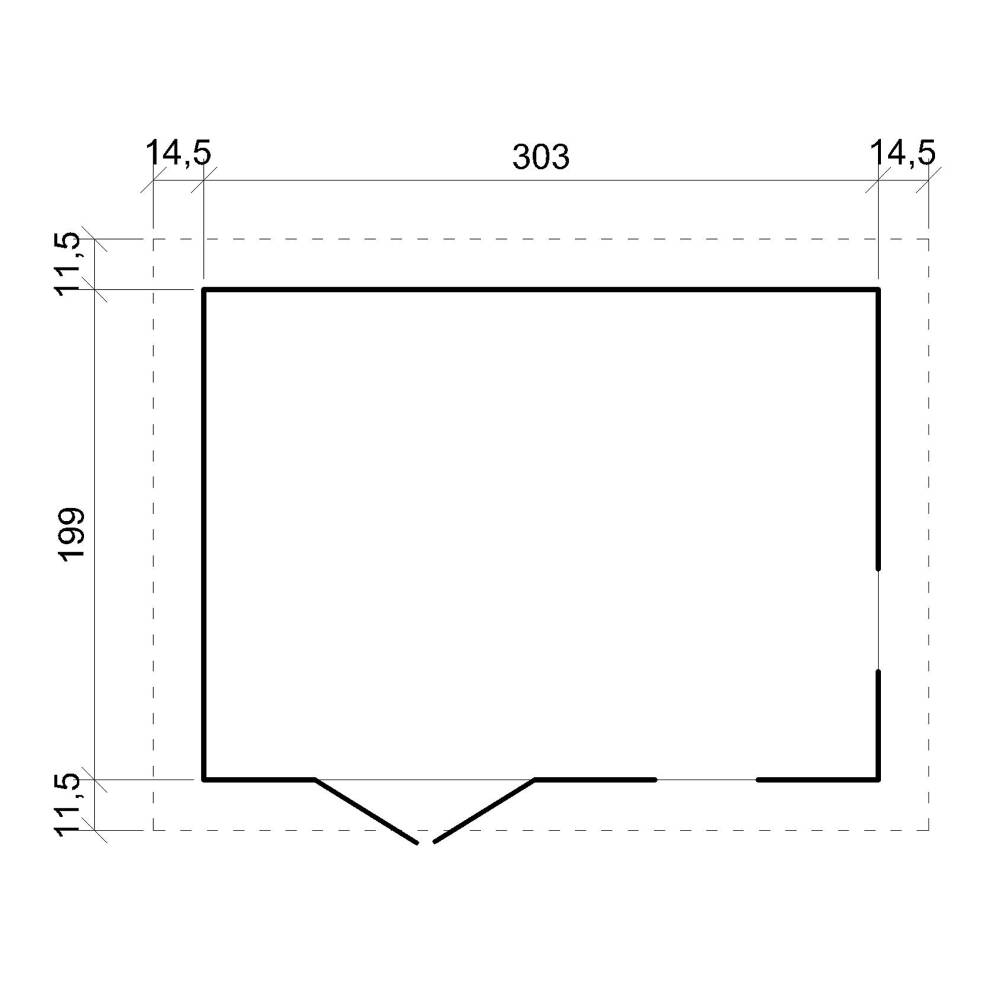 Timbela - Abri de jardin en bois 6 m² / l332xP222xH232cm avec sol et des bardeaux bitumineux noir - 17 mm d’épaisseur - Timbela M334FB+H334FBBLACK - Image 7