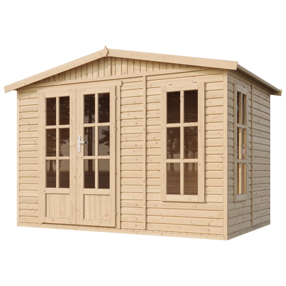 Timbela - Abri de jardin en bois 6 m² / l332xP222xH232cm avec sol et des bardeaux bitumineux noir - 17 mm d’épaisseur - Timbela M334FB+H334FBBLACK - Image 4