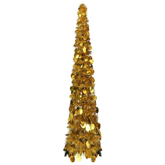 Sapin de Noël Pop-Up Pliable Décoration Rapide pour Fêtes Doré 120 cm – ComfortXL Outdoor Living - Image 1