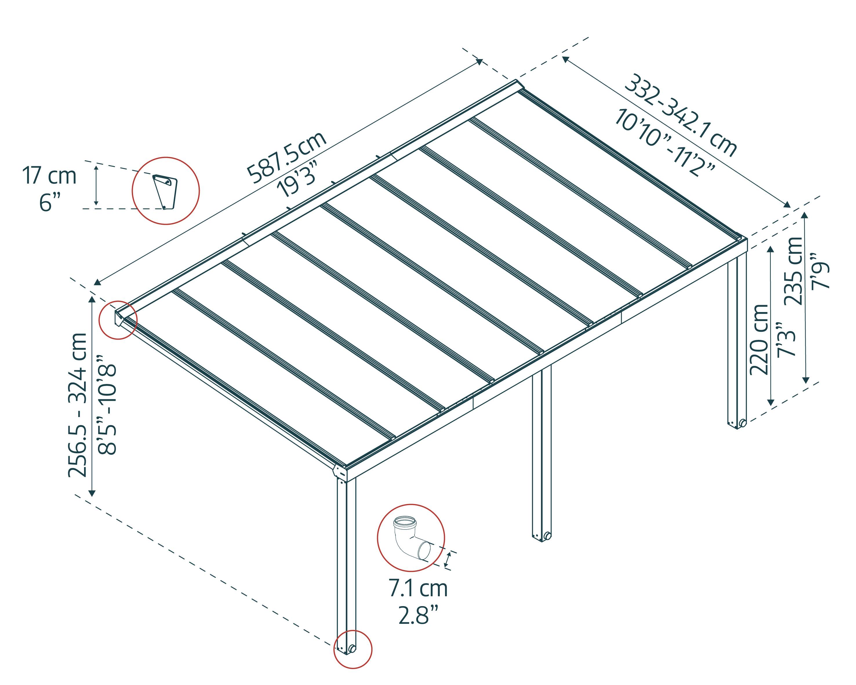 Canopia - Canopia Pergola Stockholm 3,4X6 Grise - Imagen 5
