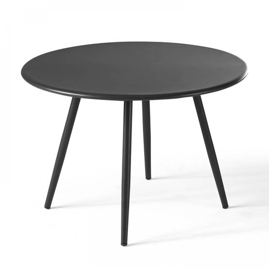 Oviala - Table basse de jardin ronde en métal gris anthracite 50 cm Palavas - Oviala - Imagen 1