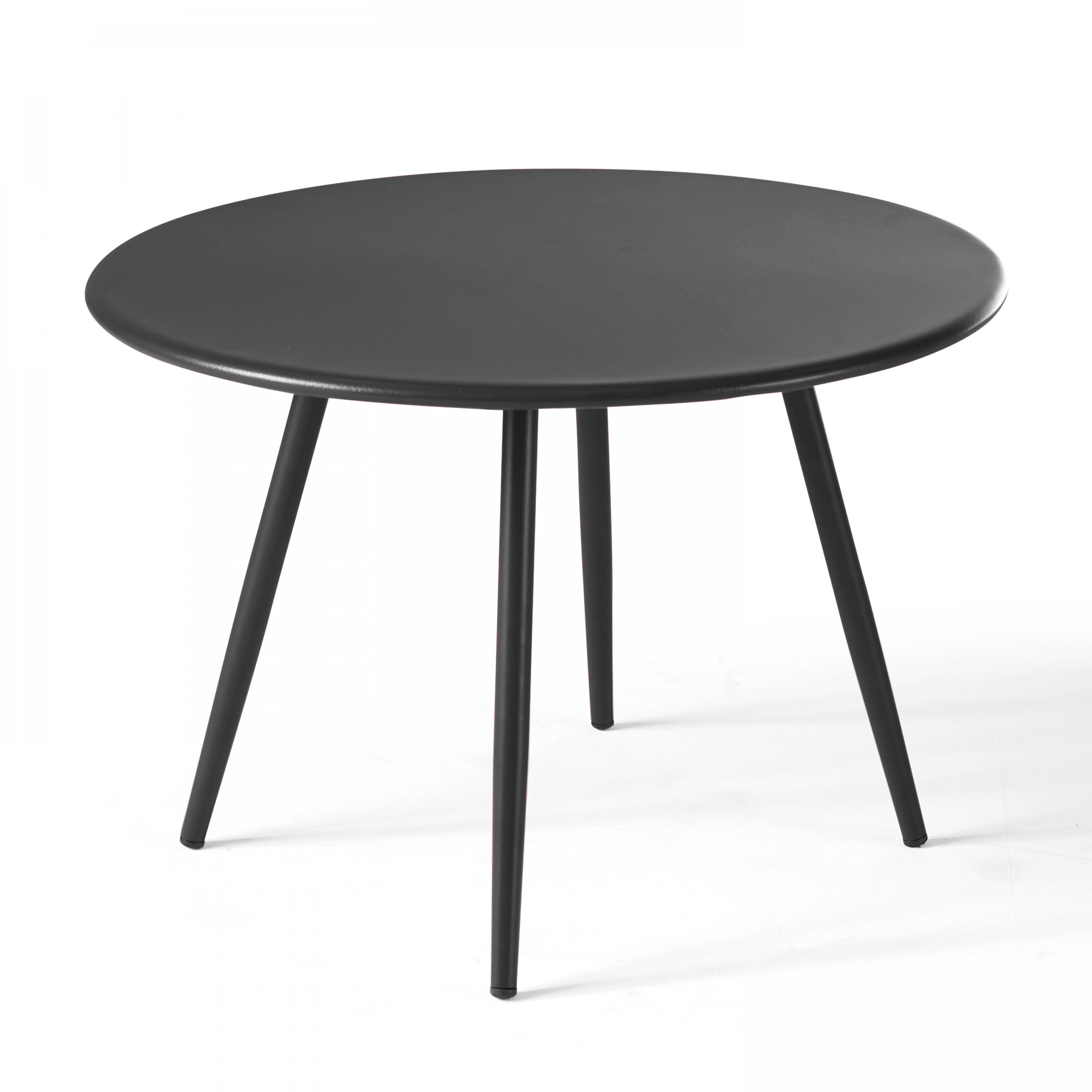 Oviala - Table basse de jardin ronde en métal gris anthracite 50 cm Palavas - Oviala - Imagen 1