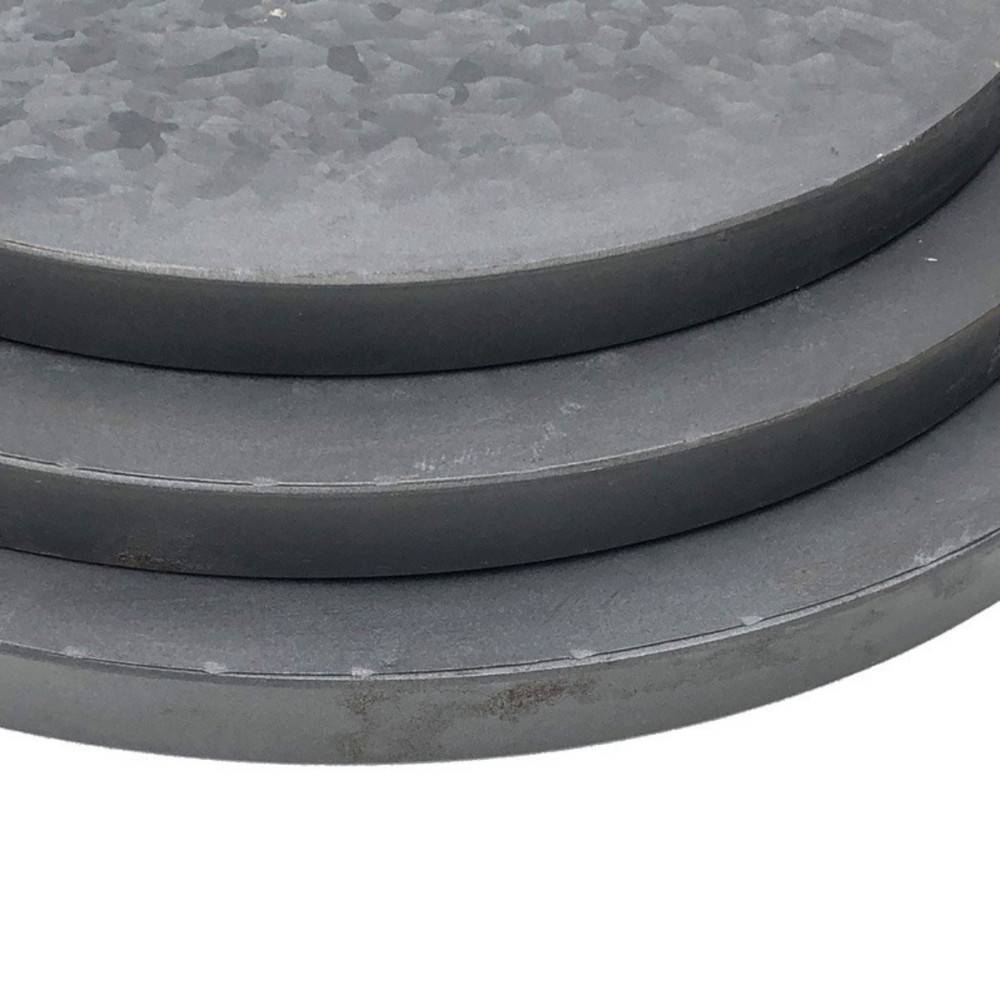 Set de 3 plateaux en zinc gris d.30.5-35.5-40.5 cm Chemin de campagne - Imagen 3