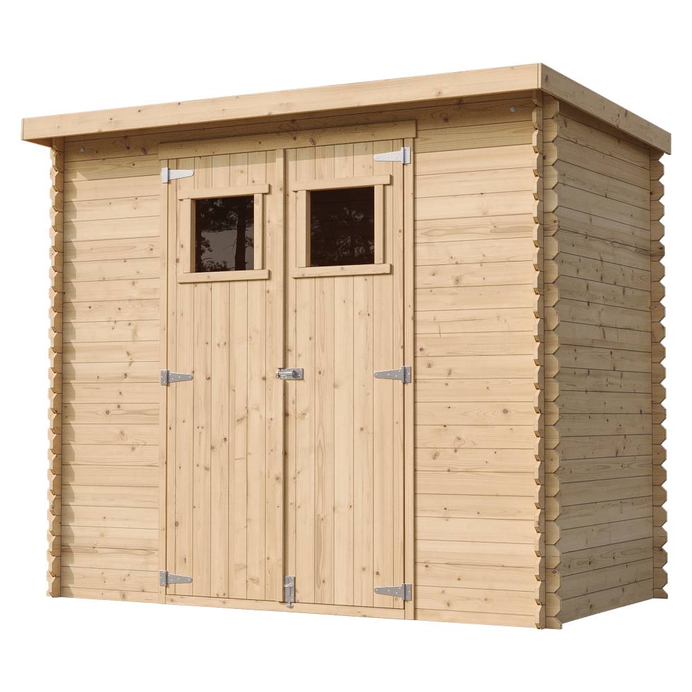Timbela - Abri de jardin en bois l239xL142xH200 cm / 2.63 m² avec sol traité - Stockage extérieur - 19 mm d’épaisseur - Timbela M310+M310G - Imagen 4