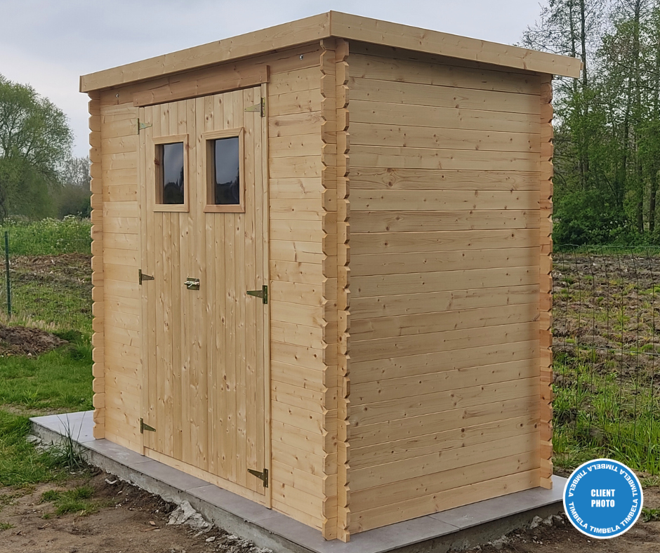 Timbela - Abri de jardin en bois l239xL142xH200 cm / 2.63 m² avec sol traité - Stockage extérieur - 19 mm d’épaisseur - Timbela M310+M310G - Imagen 10