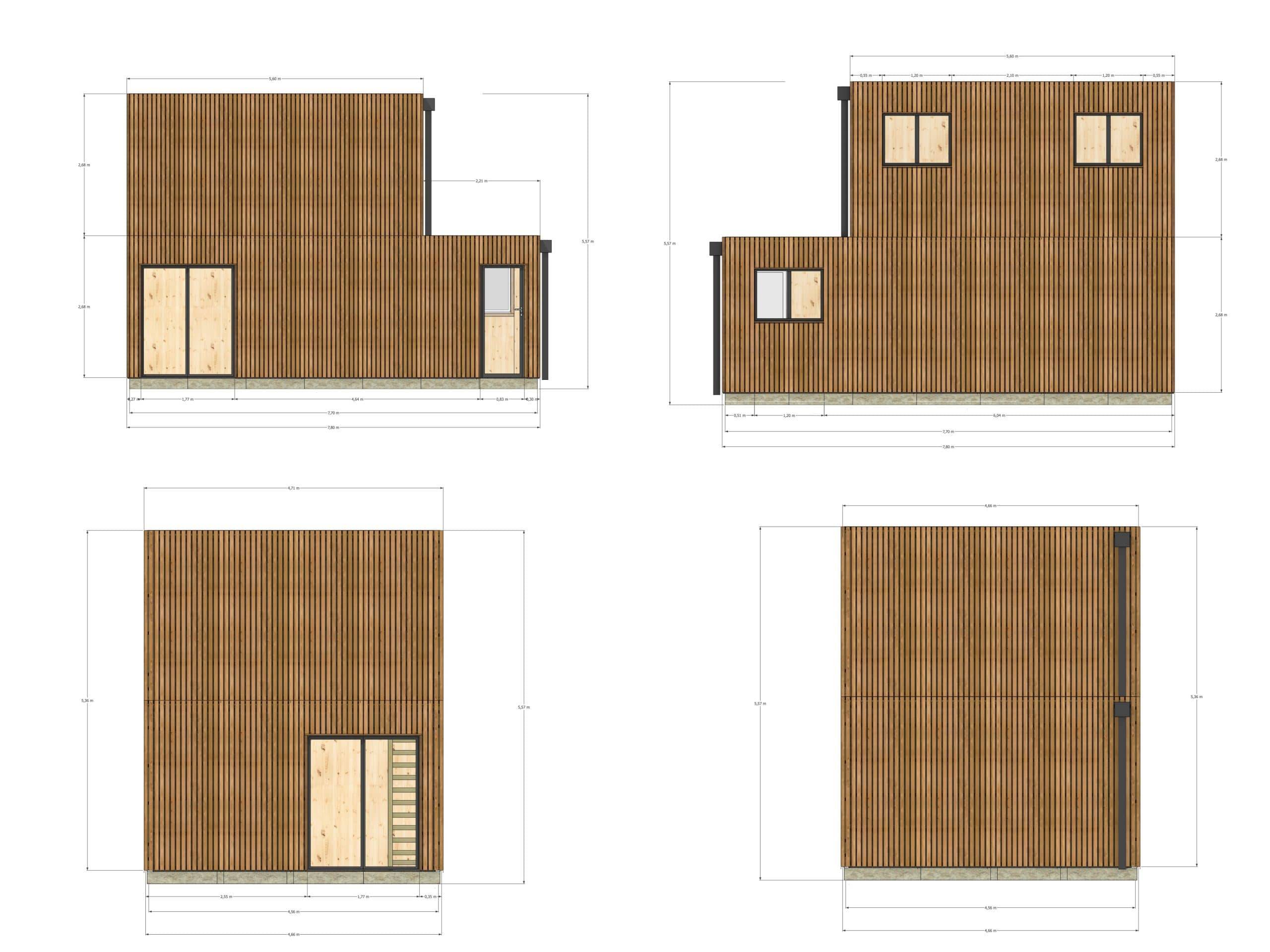 Studio de jardin RE2020 en bois 7,7 x 4,6 x 2,7 m / isolation RE2020 avec mezzanine et terrasse - Image 4