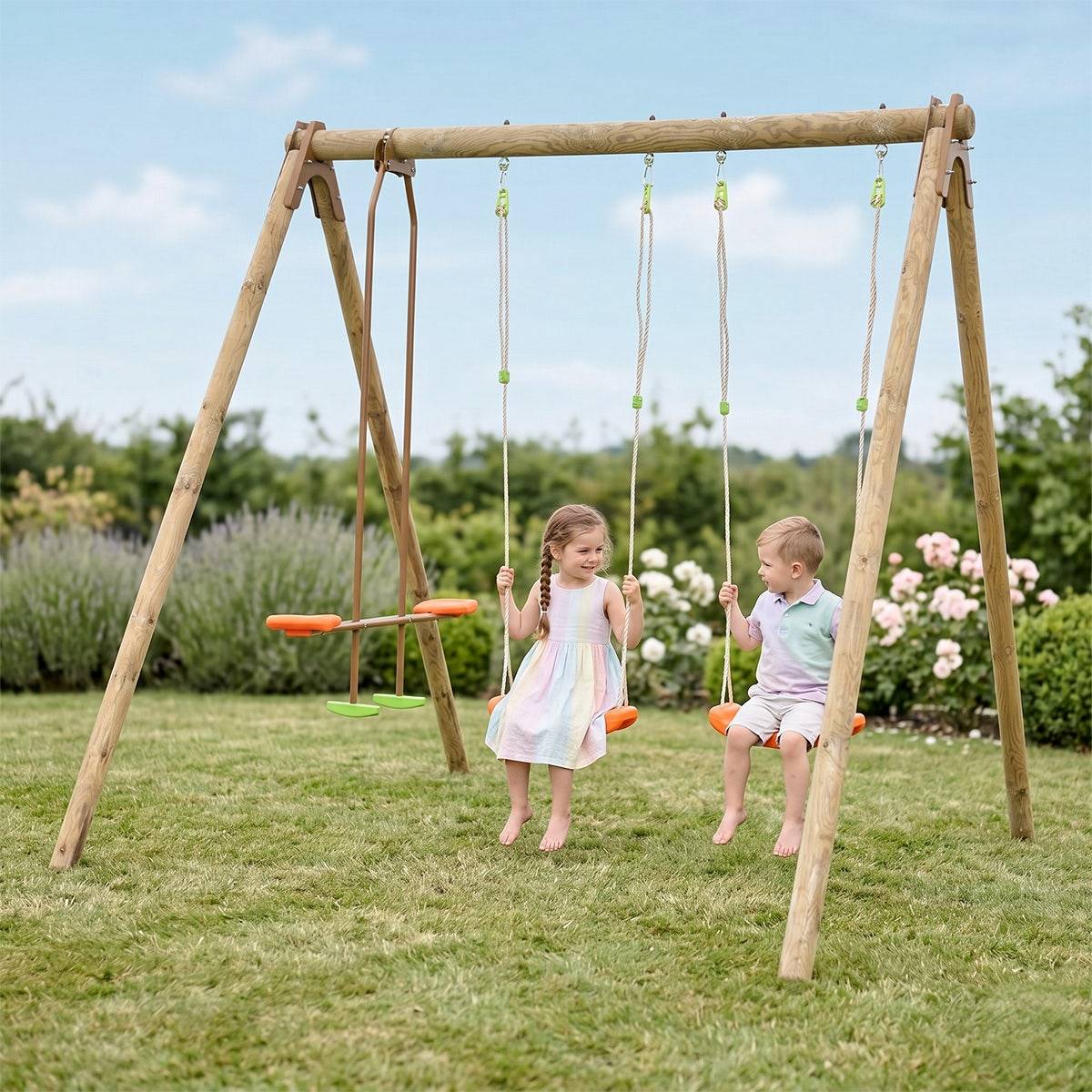 Trigano Jardin - Portique bois Artix Darifou 2,30 m 4 enfants - Image 2