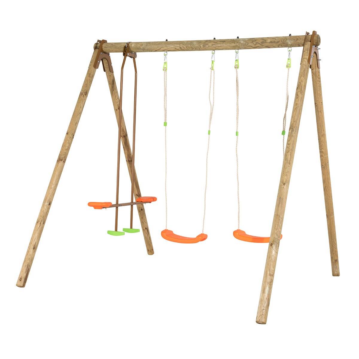 Trigano Jardin - Portique bois Artix Darifou 2,30 m 4 enfants - Image 1