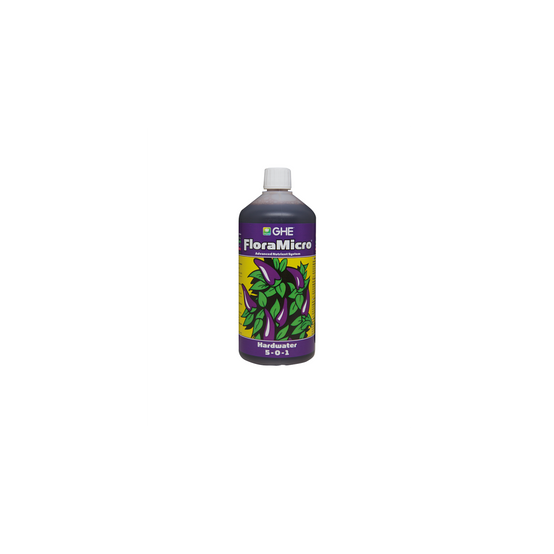 GHE Flora Micro Eau Dure 1L - Engrais TriPart Pour Culture Hydroponique Et Terre