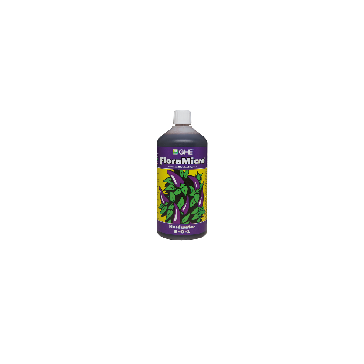 GHE Flora Micro Eau Dure 1L - Engrais TriPart Pour Culture Hydroponique Et Terre