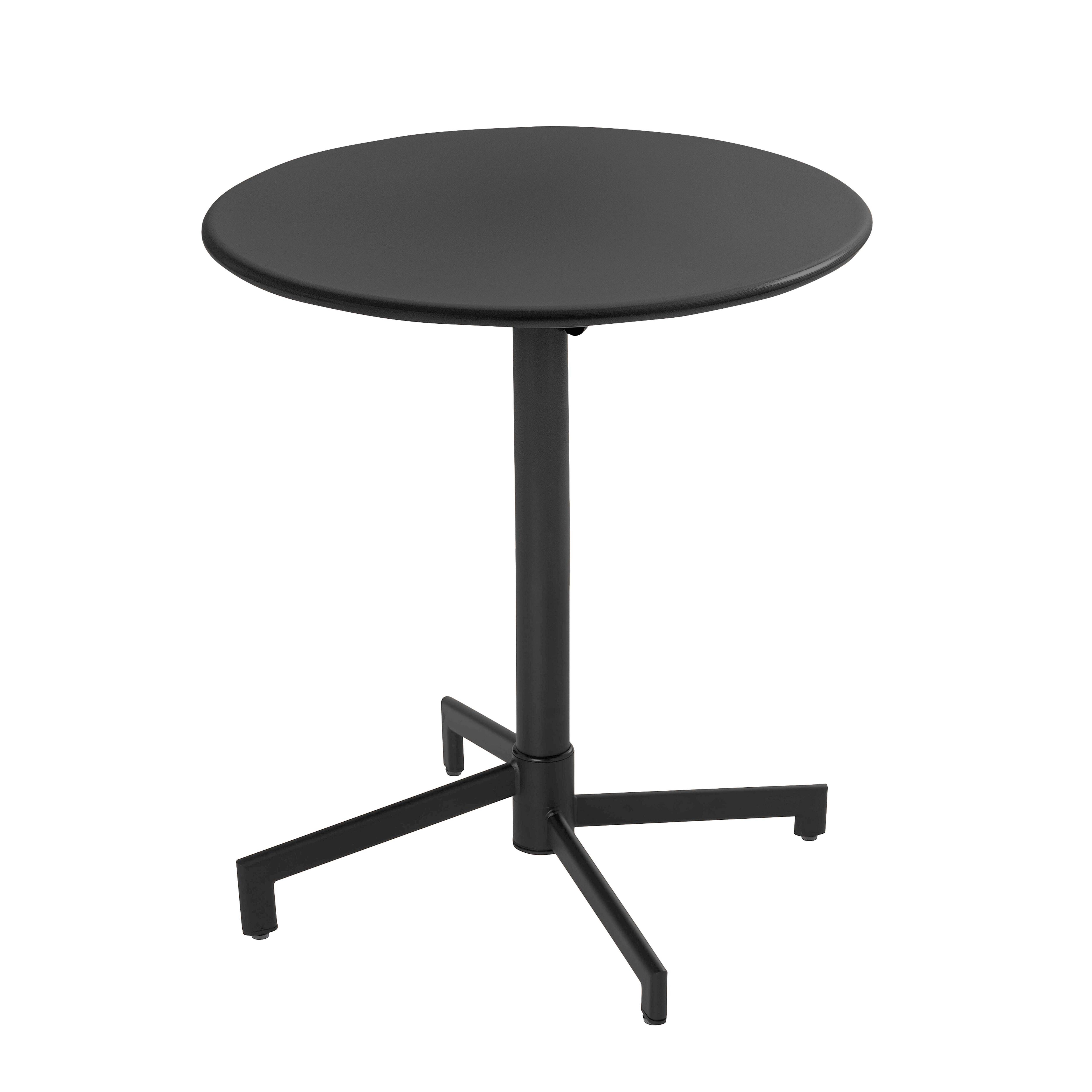 Oviala - Table de jardin ronde bistrot avec plateau rabattable 70 cm anthracite Palavas - Oviala - Image 1