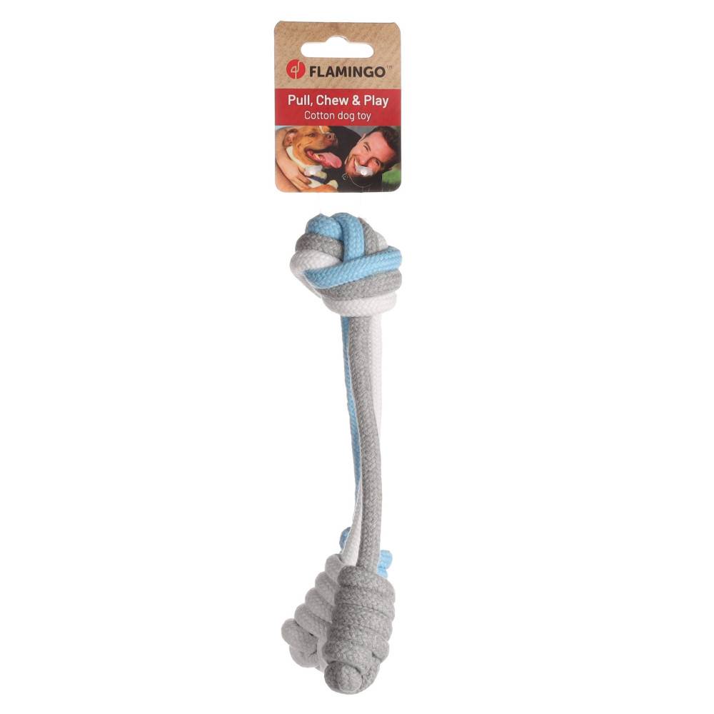 Jouet 3 cordes avec balle nouée ø 5 cm x 22 cm pour chien - Image 3