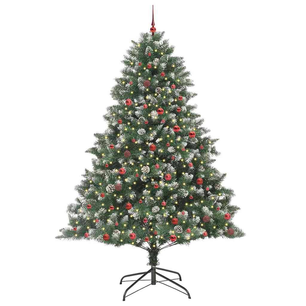 ComfortXL - Sapin de Noël Artificiel Vert 240 cm Très Touffu 2180 Branches, Kit Décoré 120 Boules et 300 LED – ComfortXL Outdoor Living - Image 3