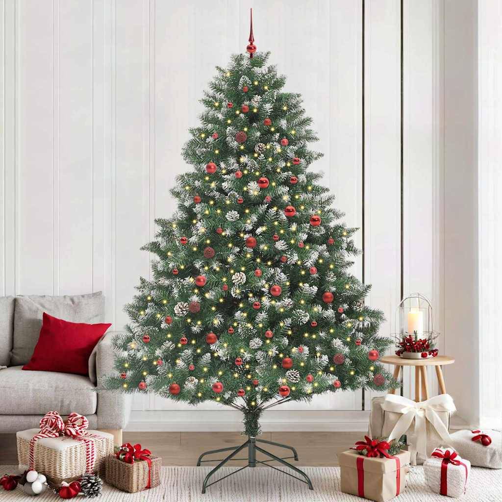 ComfortXL - Sapin de Noël Artificiel Vert 240 cm Très Touffu 2180 Branches, Kit Décoré 120 Boules et 300 LED – ComfortXL Outdoor Living - Image 1