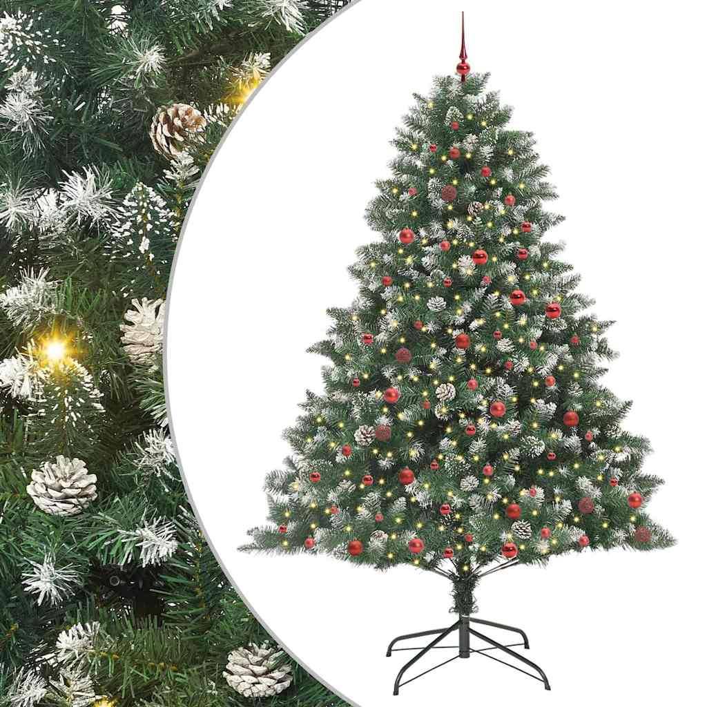 ComfortXL - Sapin de Noël Artificiel Vert 240 cm Très Touffu 2180 Branches, Kit Décoré 120 Boules et 300 LED – ComfortXL Outdoor Living - Image 2