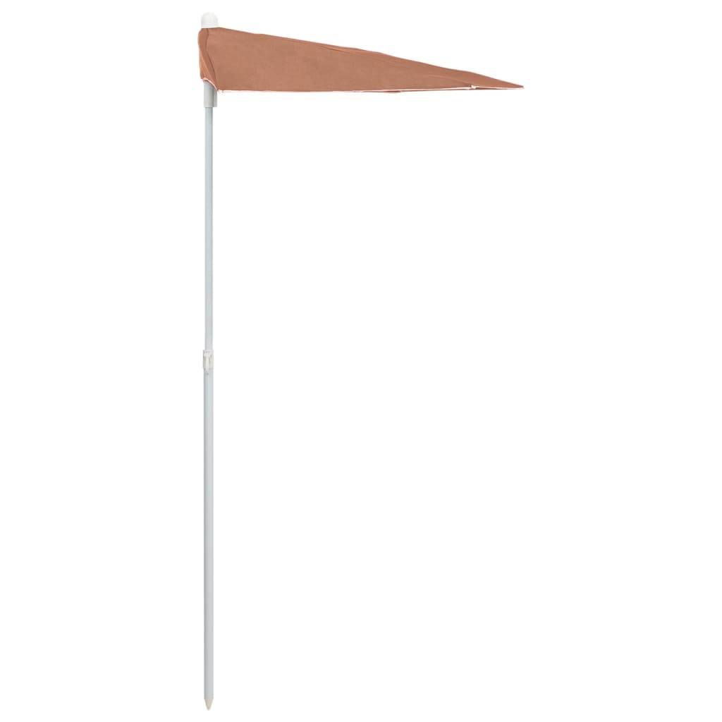 PANGIVO - Demi-parasol de jardin polyester acier terre cuite 180 x 90 x 195 cm - PANGIVO - Image 5