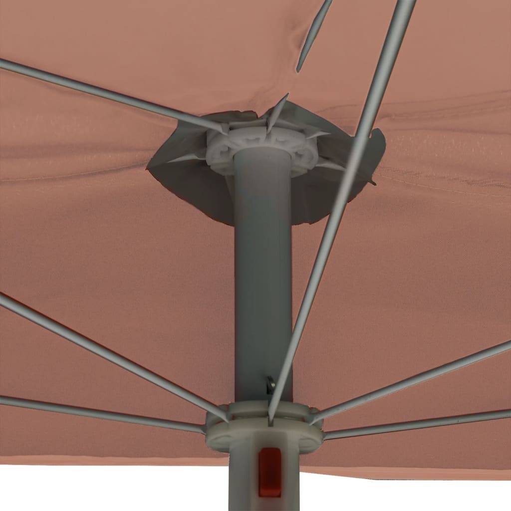 PANGIVO - Demi-parasol de jardin polyester acier terre cuite 180 x 90 x 195 cm - PANGIVO - Image 7