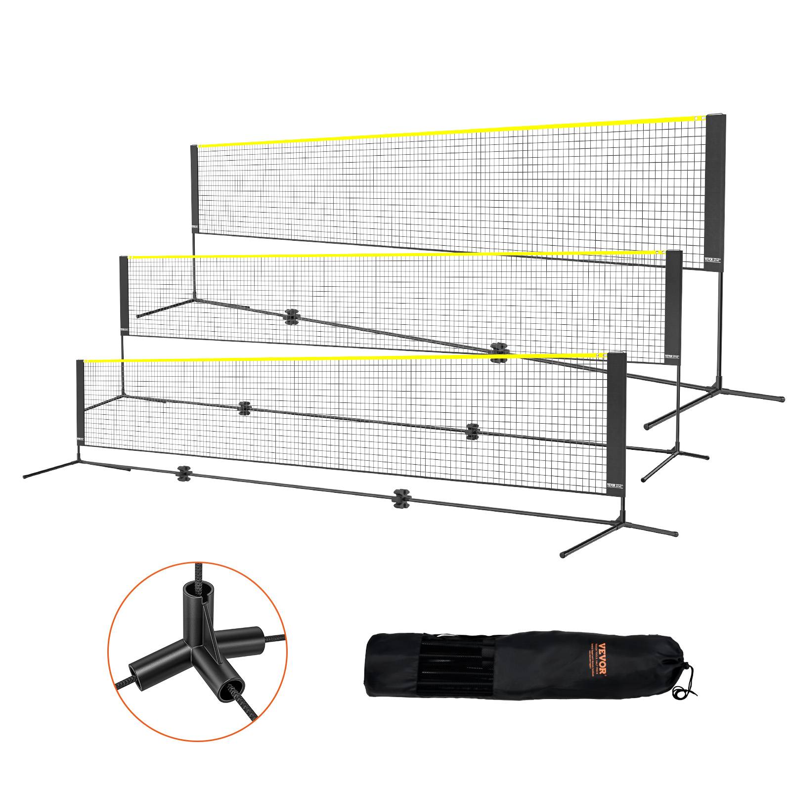 VEVOR Filet badminton volley-ball pickleball 510 cm, poteaux, hauteur réglable. Sac transport. - Image 1