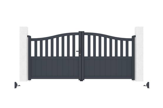 Casanoov Portail battant 3 m MEIJE H.140 cm aluminium gris - Image 7