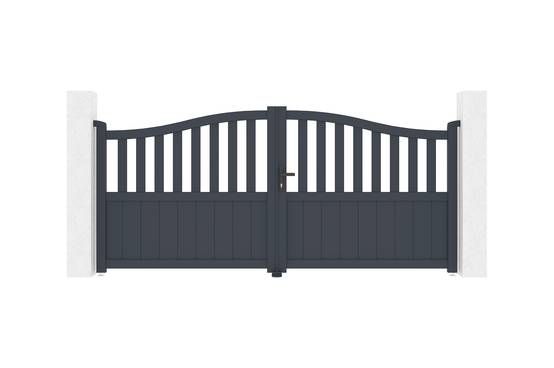Casanoov Portail battant 3 m MEIJE H.140 cm aluminium gris - Image 3