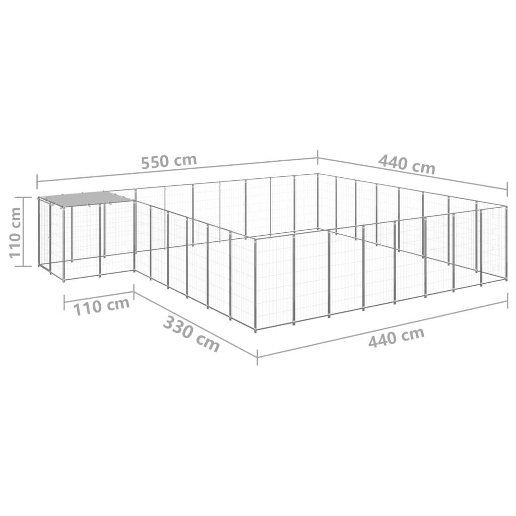 Vidaxl - Chenil Argenté 20,57 m² Acier vidaXL 3082234 - Imagen 3