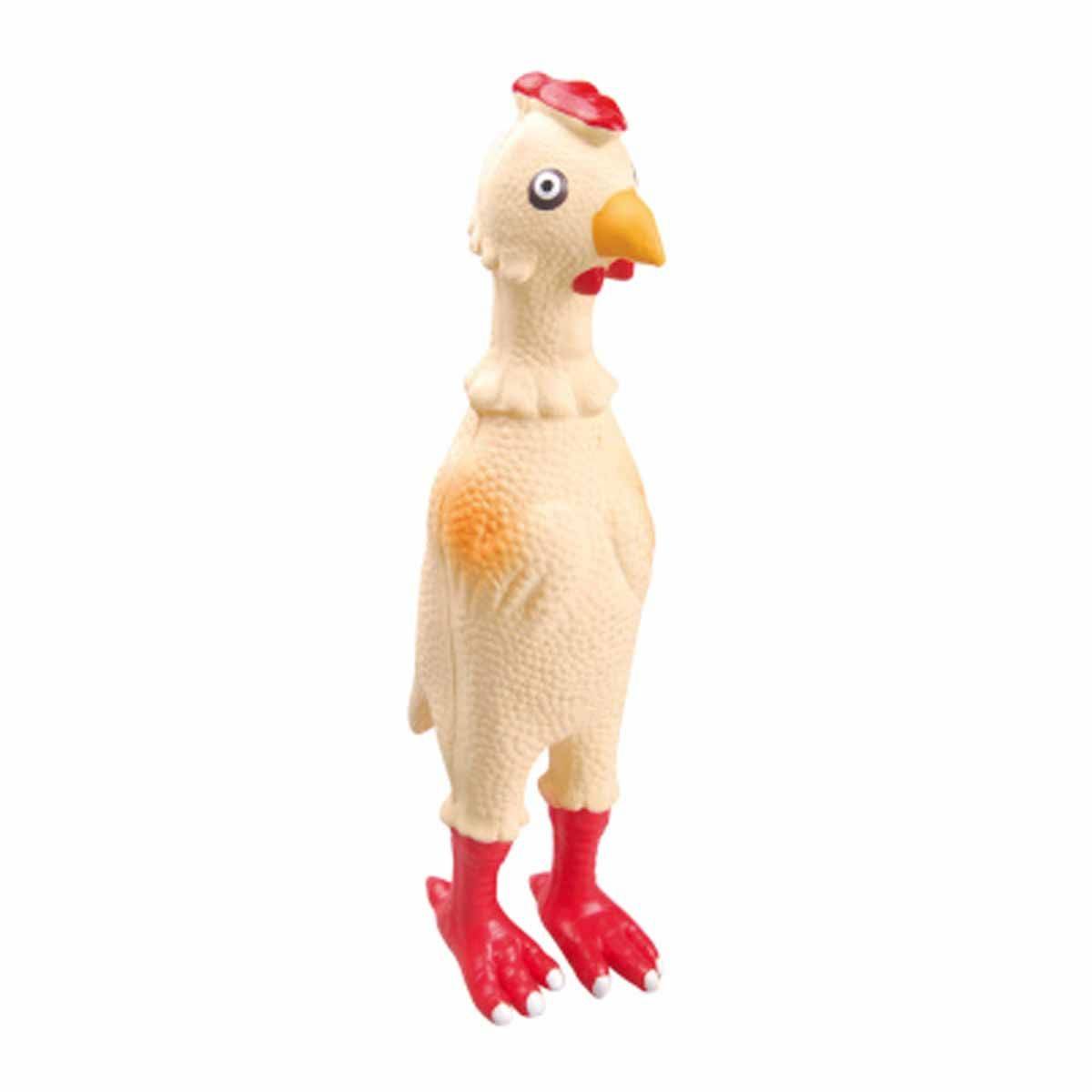 Love Story - Jouet pour Chien "Poulet" 23cm Écru & Rouge