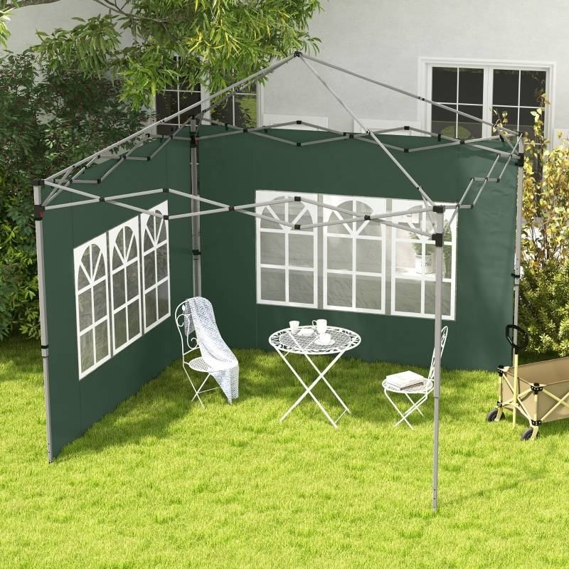 Panneaux latéraux tonnelle tissu Oxford tente réception avec fenêtres 295x195cm vert - ComfortXL Outdoor Living - Image 1