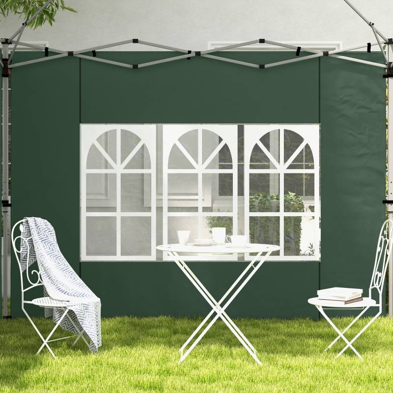 Panneaux latéraux tonnelle tissu Oxford tente réception avec fenêtres 295x195cm vert - ComfortXL Outdoor Living - Image 7