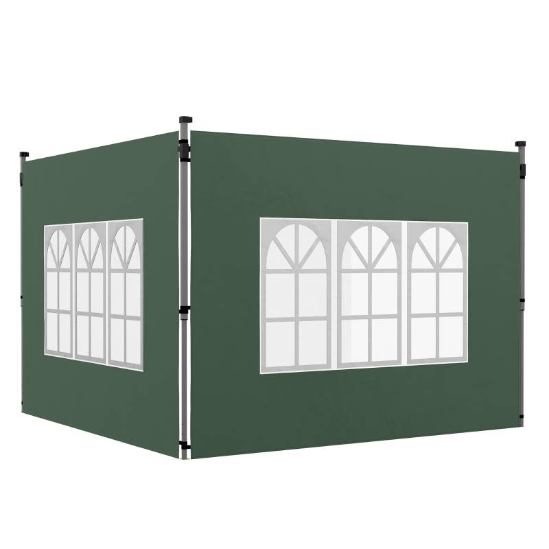 Panneaux latéraux tonnelle tissu Oxford tente réception avec fenêtres 295x195cm vert - ComfortXL Outdoor Living - Image 2