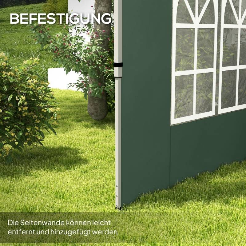 Panneaux latéraux tonnelle tissu Oxford tente réception avec fenêtres 295x195cm vert - ComfortXL Outdoor Living - Image 5