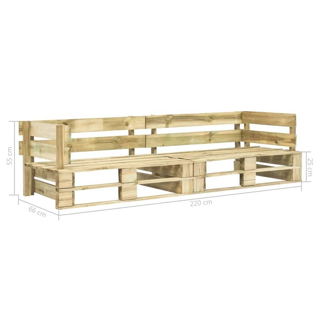 Vidaxl - Canapé en palette brute 2 places - vidaXL - Bois - Marron Brun - Imagen 1
