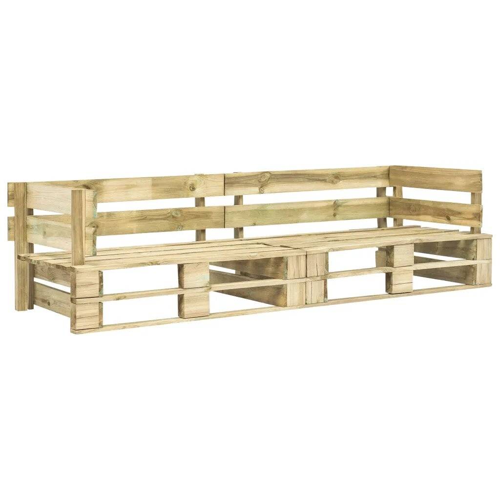 Vidaxl - Canapé en palette brute 2 places - vidaXL - Bois - Marron Brun - Imagen 3