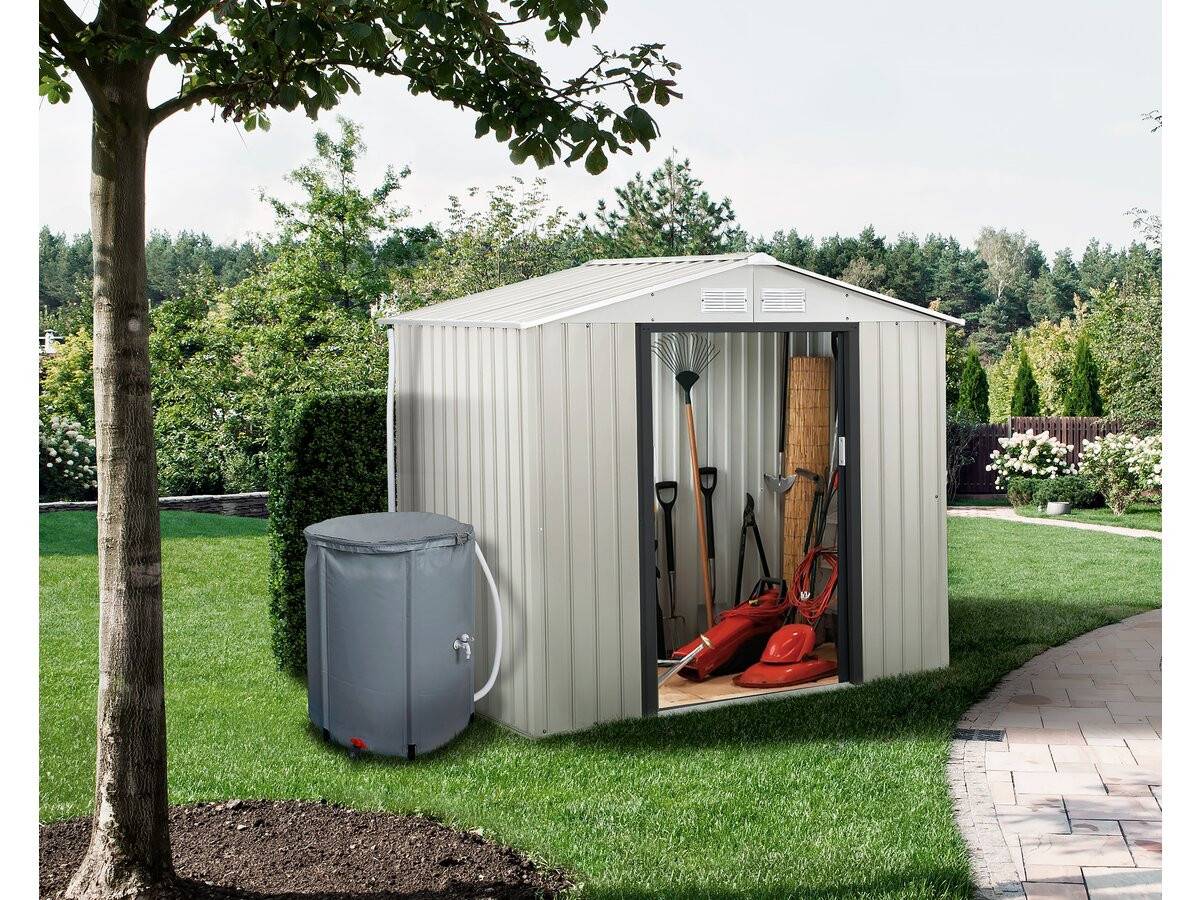 Abri De Jardin Métal "nebraska" - 4,07m² Avec Gouttière Et Récupérateur D'eau -habitat Et Jardin - Image 2
