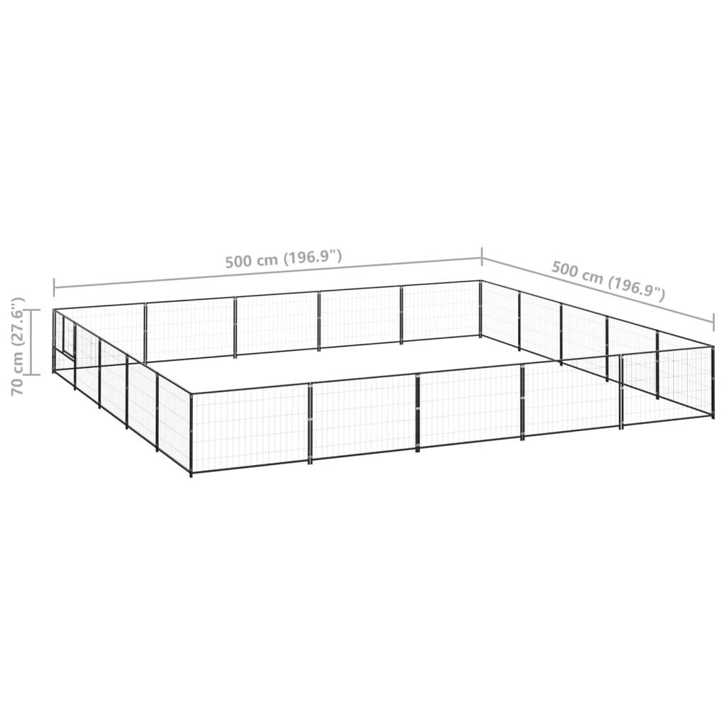 Vidaxl - Chenil Noir 25 m² Acier vidaXL 3082157 - Imagen 3