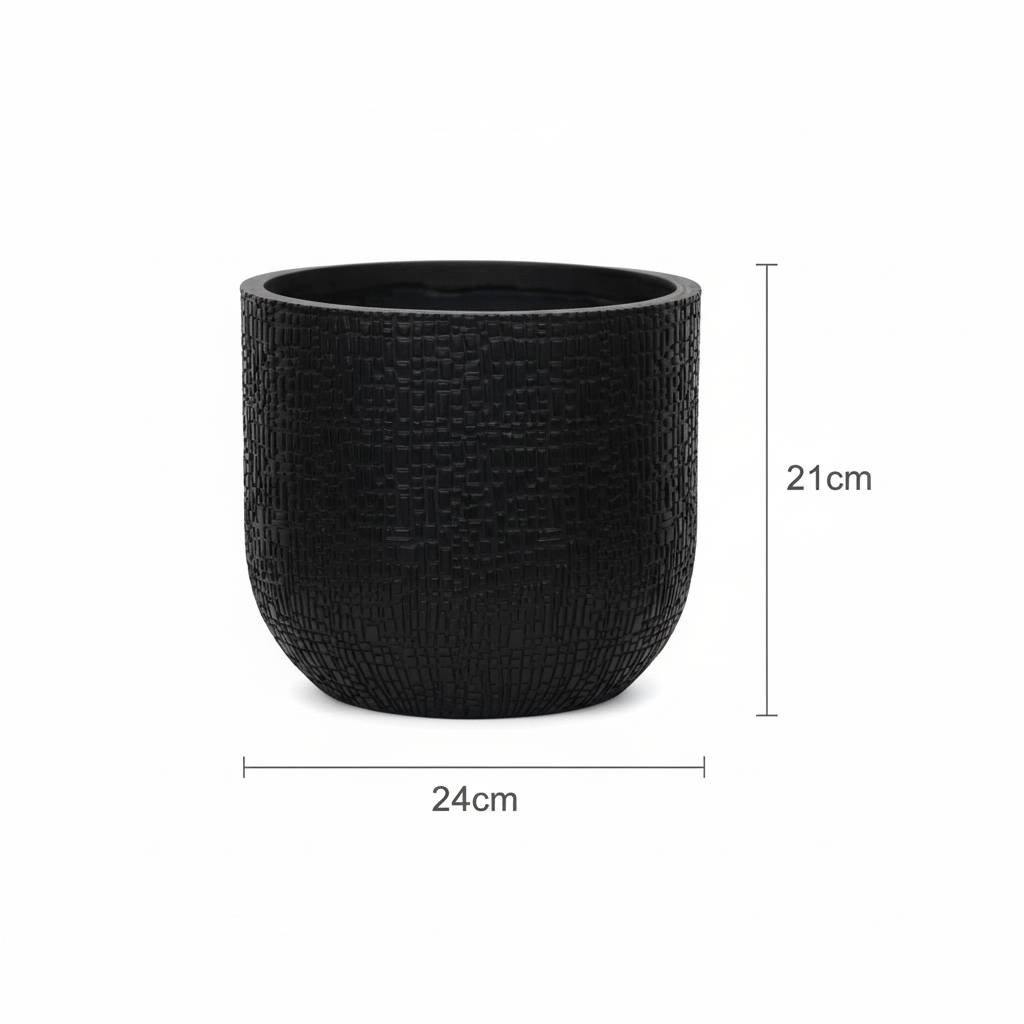 Pot de fleurs anthracite - D.24cm x H.21cm - Image 3