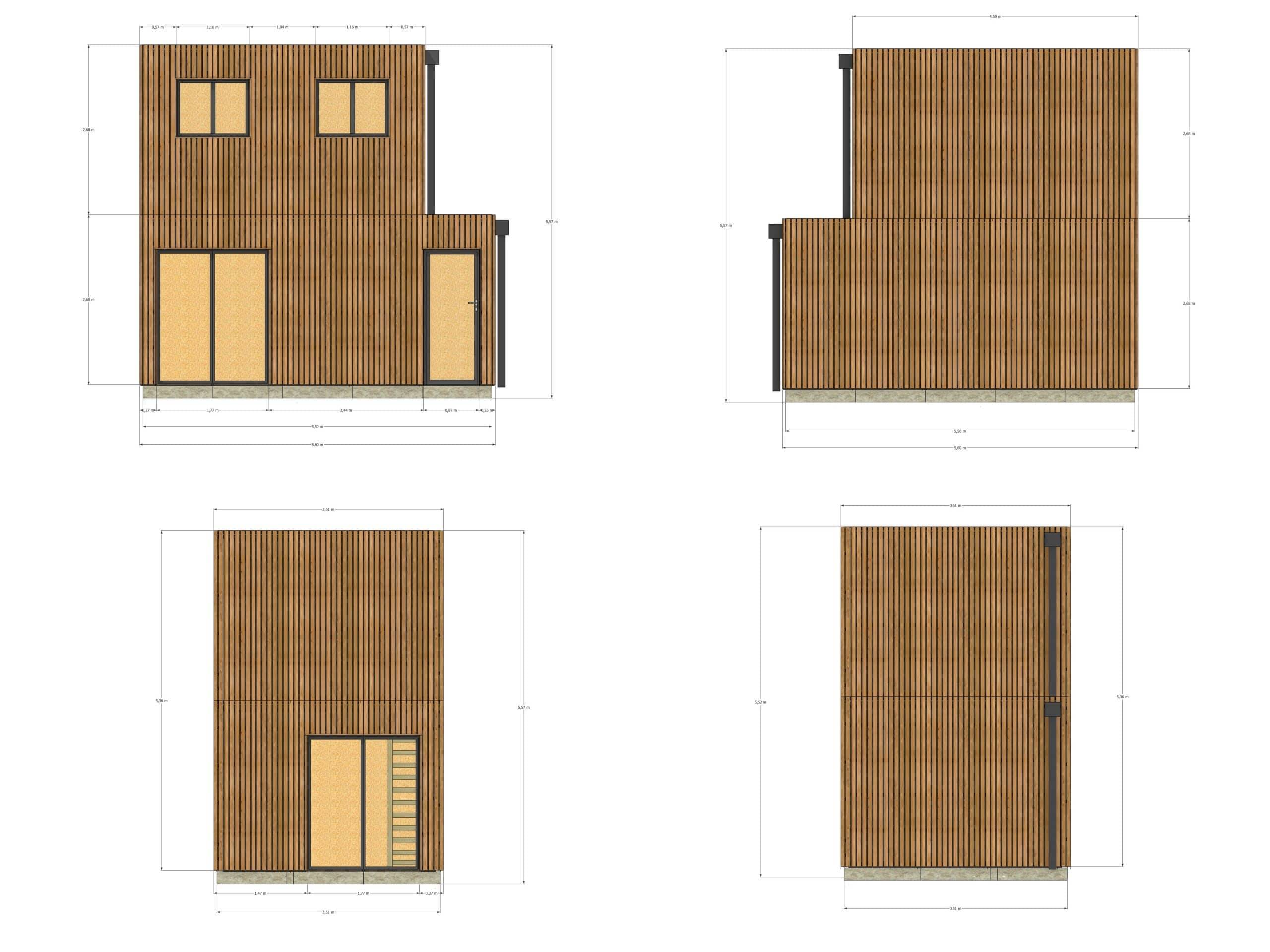 Bureau de jardin 4 saisons en bois 5,5 x 3,5 x 2,7 m / isolation RE2020 avec mezzanine et terrasse - Image 4