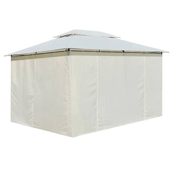 Tonnelle - Tente de réception - Barnum avec rideaux 4 x 3 m Blanc - MEUBLE PRO - Image 3