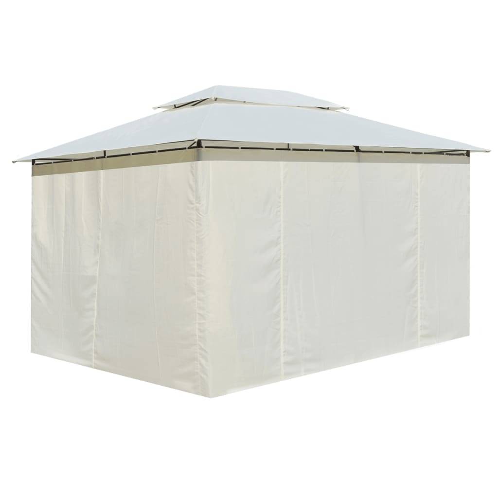 Tonnelle - Tente de réception - Barnum avec rideaux 4 x 3 m Blanc - MEUBLE PRO - Image 3