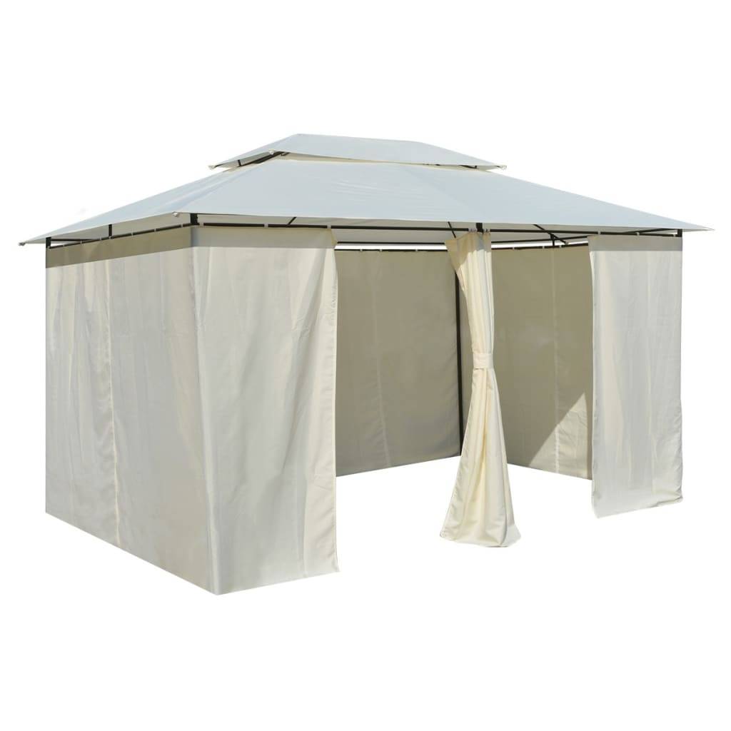 Tonnelle - Tente de réception - Barnum avec rideaux 4 x 3 m Blanc - MEUBLE PRO - Image 4